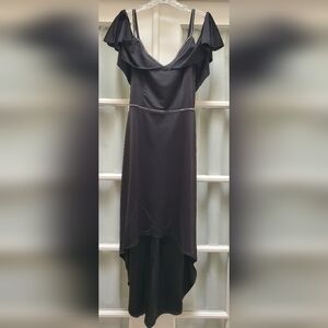 NWOT Muadress Women's Elegant Black Dress with Rhinestones - Size L